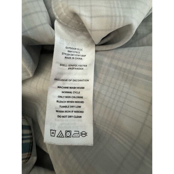 Men's Eddie Bauer Wrinkle Free Quick Dry Gorpcore Hiking Plaid Polo size XL - Picture 3 of 4